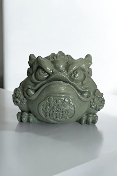 Lucky Frog Figurine Holds Money in His Mouth