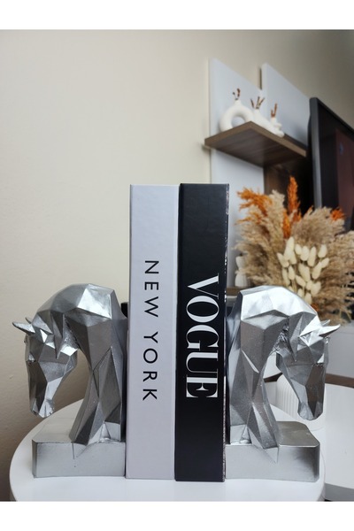 Genel Markalar 2' Li Gümüş Polyester Kübik At Kitap Tutacağı