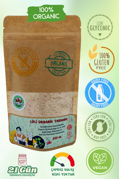 geniuspond Organik Glutensiz Çimlendirilmiş Çiğ Karabuğday Unundan Vegan Doğal Fermente Tarhana (250 gr)