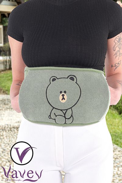 VAVEY New Generation Thermogel Menstrual Belt - Hot Cold Green Teddy Bear Color Gift