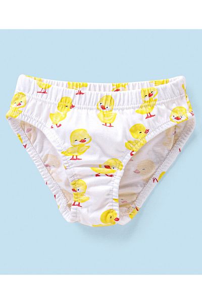 Babyhug 100% Cotton Floral & Duck Printed Panties Pack of 3 - Pink & White