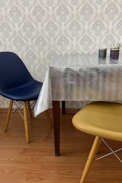 Pimula home Față de masă din pânză uleioasă, acoperită cu PVC transparent, cu dungi_1032-F