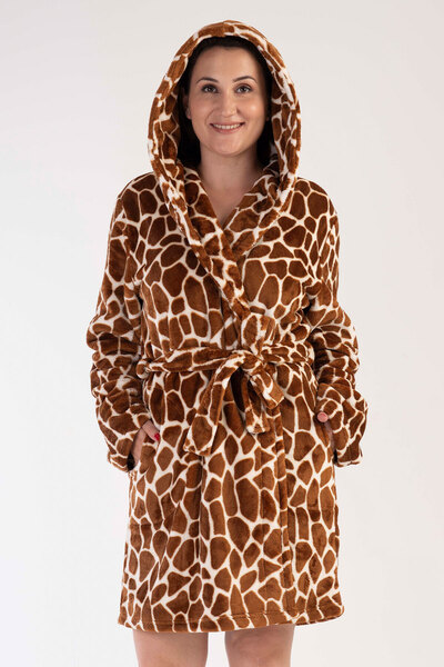 luvise Rochie de toaletă pentru femei Welsoft - mărime mare, glugă, mânecă lu...