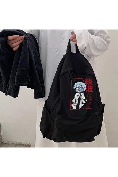 Le Savu Sevunera Black Color Anime Printed Daily Use Backpack