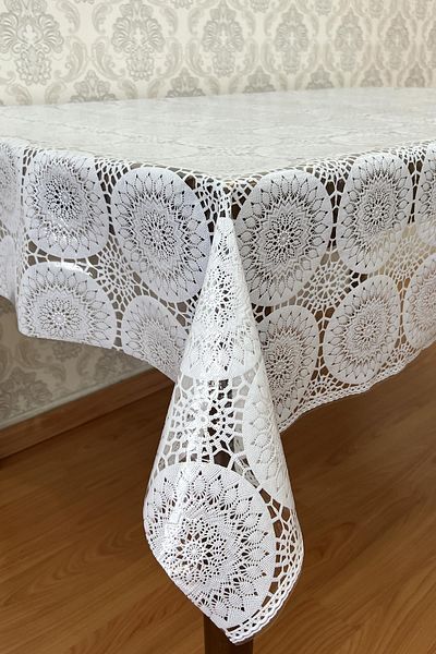 Pimula home Față de masă PVC cu model din frânghie acoperită transparent dantelă 1032-d