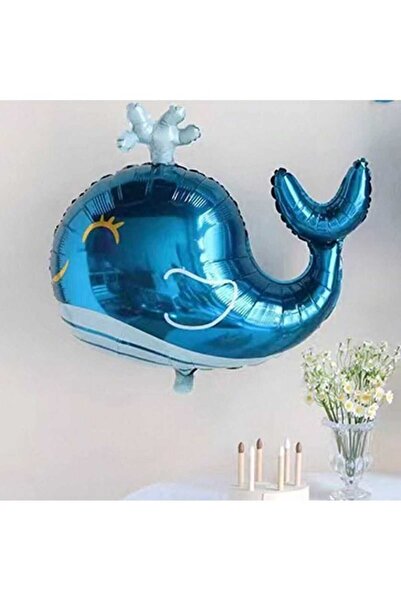 PARTİ AŞKI Mavi Balina Büyük Boy Folyo Balon 92*76 Cm - Hayvan Figürlü Doğum ...