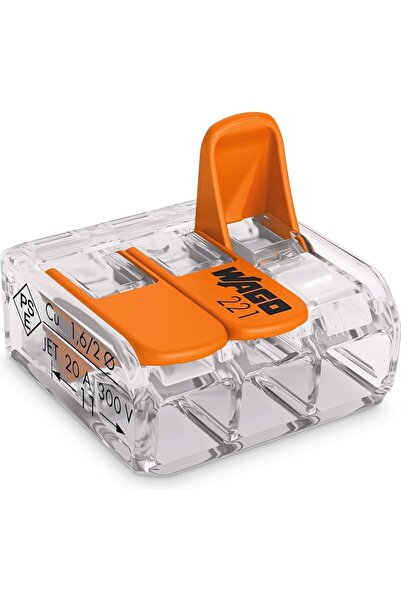 WAGO 221-413 3'lü Çok Amaçlı Buat Klemensi (10 adet)