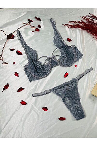 Masal Lingerie Women's Capless Badge String Grey Stylish Suit Bra