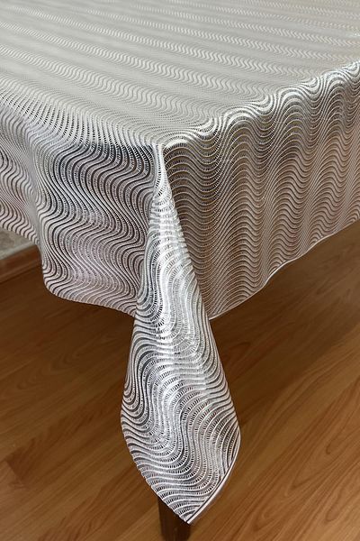 Pimula home Față de masă din pânză uleioasă, acoperită cu PVC transparent, cu dungi_1032-F
