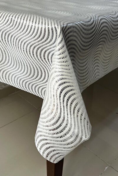 Pimula home مفرش طاولة من القماش القابل للمسح بلمسة نهائية شفافة من PVC - مخط...