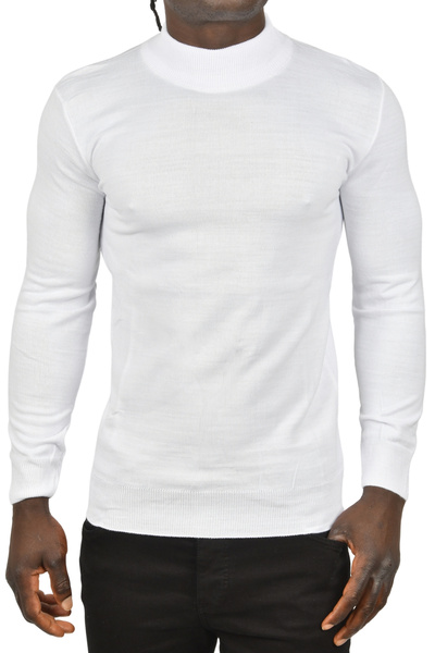 DeepSEA Ανδρικό λευκό μισό ζιβάγκο που δεν κολλάει λεπτό πλεκτό πουλόβερ 2505502