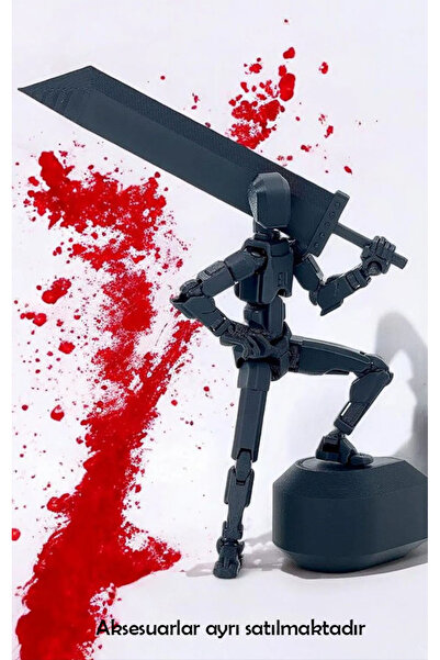 Suelo Butik Titan 13 Siyah Tüm Eklemleri Hareketli Robot Dummy Aksiyon Figürü...