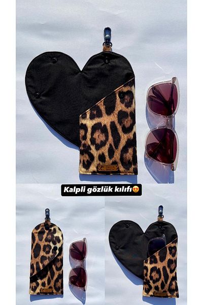 İsella Leopard Heart Glasses Case