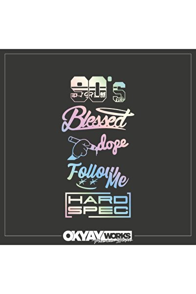 OkyayWorks مجموعة ملصقات النوافذ الخلفية الهولوغرام 07