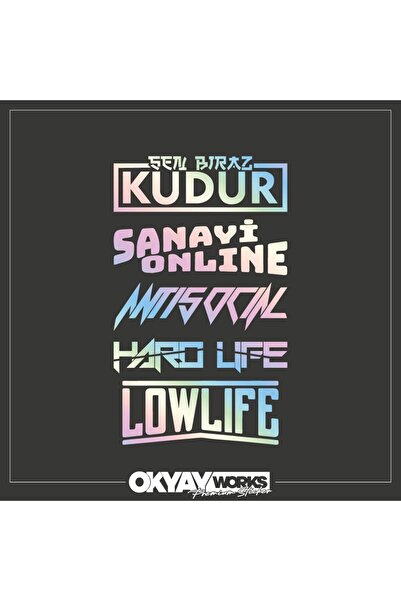 OkyayWorks مجموعة ملصقات النوافذ الخلفية الهولوغرام 18