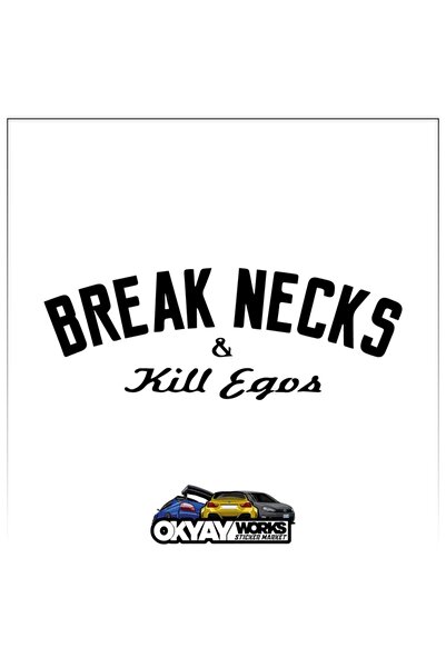 OkyayWorks ملصق Break Necks - ملصق أسود للسيارة والدراجات النارية