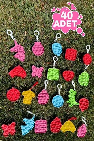 Ayver 40 Adet Oyuncak Popit Anahtarlık Doğum Günü Hediyesi Karne Hediyesi