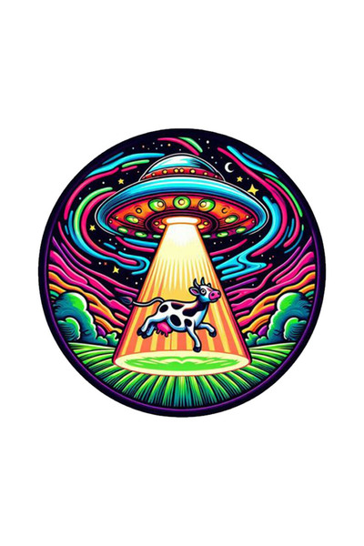 MegaSticker ملصق بقرة غريبة مقاس 13 × 13 سم - سيارة، دراجة نارية، خوذة، كمبيو...