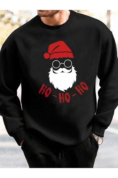 BUY CENTER New Year New Year Merry Christmas Themed Printed Oversize Fit Unisex Sweatshirt