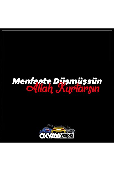 OkyayWorks Menfaate Düşünc, Allah Saveres You Sticker - White- Car-Motorcycle...