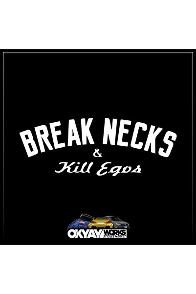 OkyayWorks Break Necks Sticker - White- Car-Motorcycle Sticker Sticker