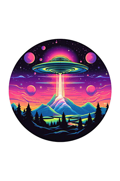 MegaSticker ملصق جبل كائن فضائي مقاس 13 × 13 سم - سيارة، دراجة نارية، خوذة، ك...