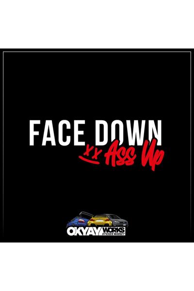 OkyayWorks ملصق Face Down Ass Up - ملصق أبيض للسيارة والدراجة النارية