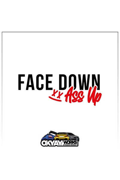 OkyayWorks ملصق Face Down Ass Up - ملصق أسود للسيارة والدراجة النارية