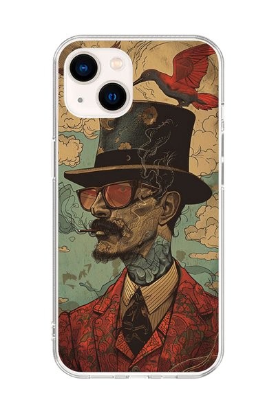 Dali Design حافظة شفافة متوافقة مع هاتف iPhone 13 Mini بتصميم Fedora