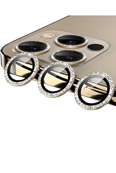 KILIF HOUSE Iphone 12 Pro Max Uyumlu Parlak Taşlı Kamera Lens Koruyucu