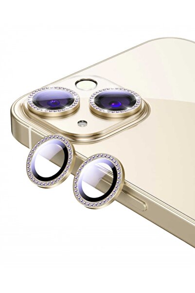KILIF HOUSE iPhone 13 - 13 Mini Compatible Bright Stone Camera Lens Protector