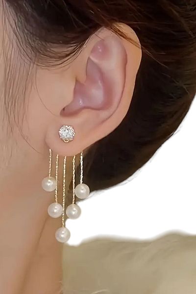ZETLEX Tektaş Dangle Earrings with Pearls