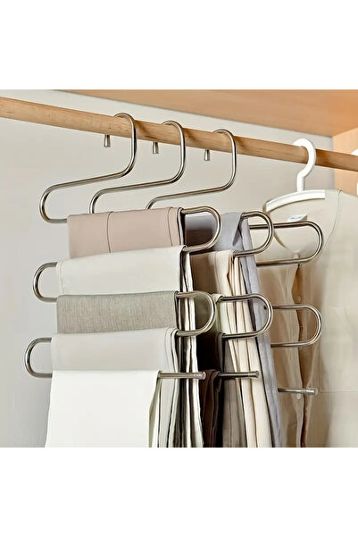 ANI OFİS KIRTASİYE A K Umeraș pentru pantaloni montat pe perete din oțel inoxidabil - 1 suport pentru pantaloni pe mai multe niveluri - Organizator de depozitare