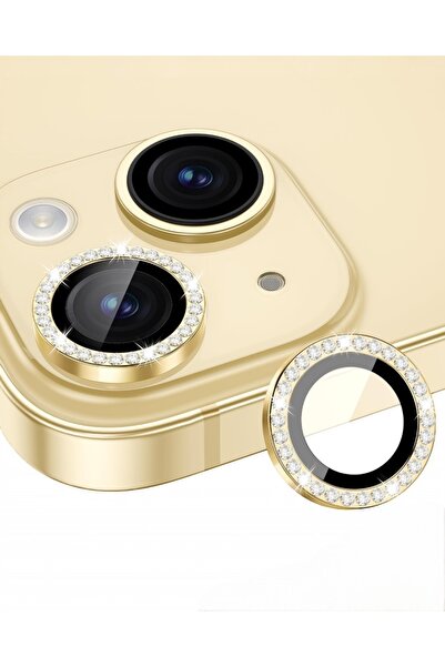 KILIF HOUSE Iphone 14 - 14 Plus Uyumlu Parlak Taşlı Kamera Lens Koruyucu