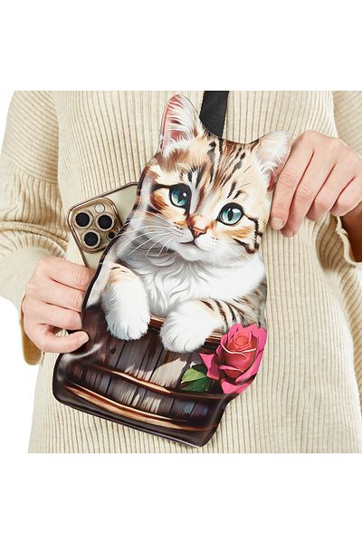 Funny Design Τσάντα ώμου με σχέδιο Rose Cat