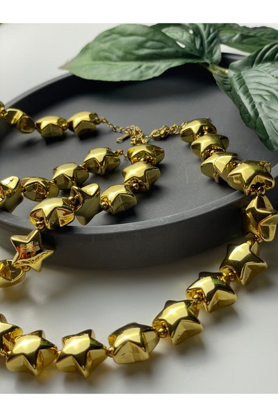 Büyük yıldız serisi gold kolye