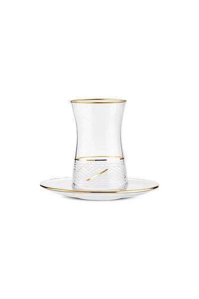 Karaca Wave Gold Tee-Set für 6 Personen, 12 Teilig