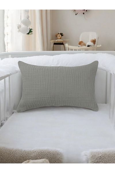 CollessiaHome Muslin Baby Pillow Case 35X60 cm - Gray