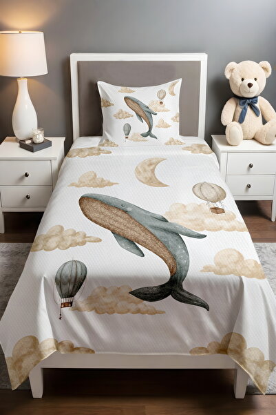 EVPANYA Bohemian Sky Whale Patterned Single Baby Child Pique Set