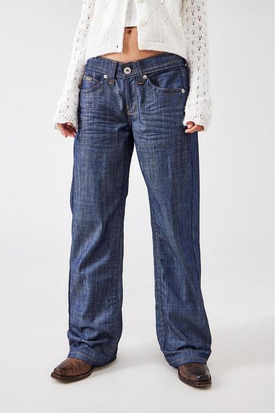 september island Grizzled Navy Blue Low Waist Jeans