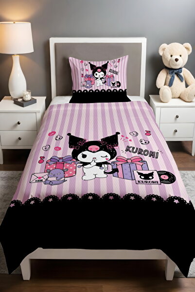 EVPANYA Lilac Striped Party Kuromi Patterned Single Baby Child Pique Set