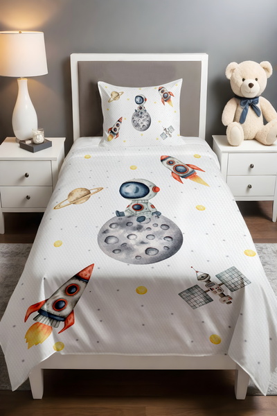 EVPANYA Astronaut on the Moon Patterned Single Baby Child Pique Set