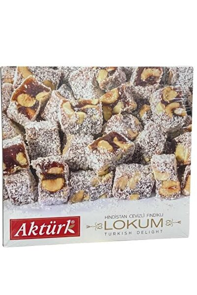 Aktürk Double Roasted Coconut Turkish Delight with Hazelnuts 300 Gr Gift - Turkish Delight