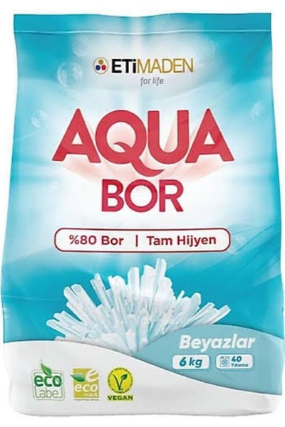Boron AQUA BOR 6 KG BEYAZLAR İÇİN 40 YIKAMA %80 BOR/%100 HİJYEN