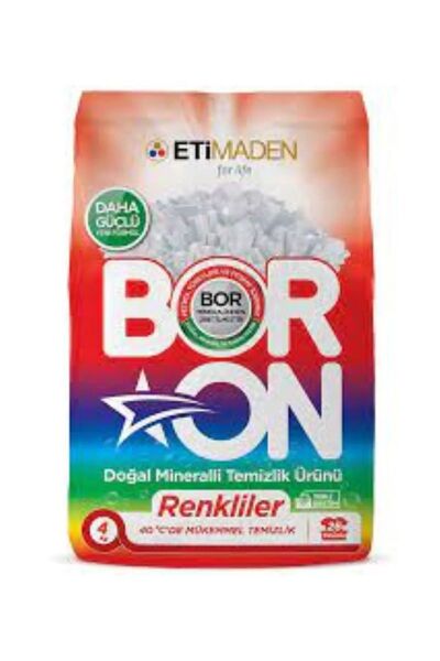 ETİ MADEN Boron Doğal Toz Çamaşır Deterjanı Renkliler Için 4 Kg 26 Yıkama