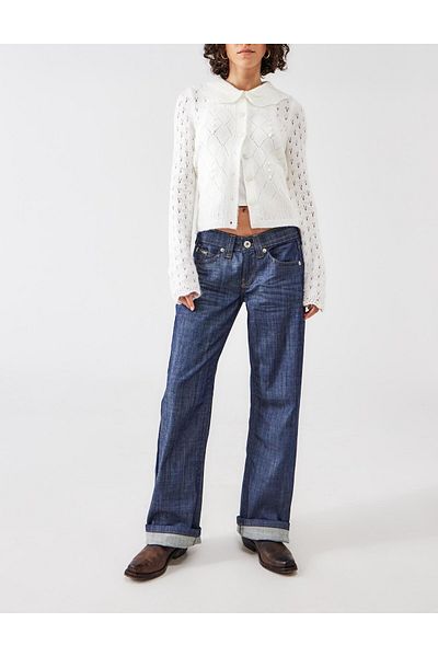 september island Grizzled Navy Blue Low Waist Jeans