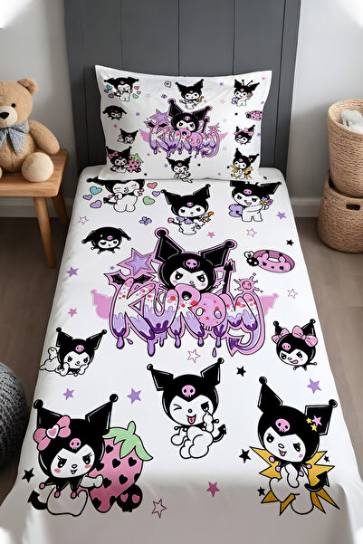 EVPANYA Maceracı Kuromiler Desenli Yatak Örtüsü ve Yastık Kılıfı
