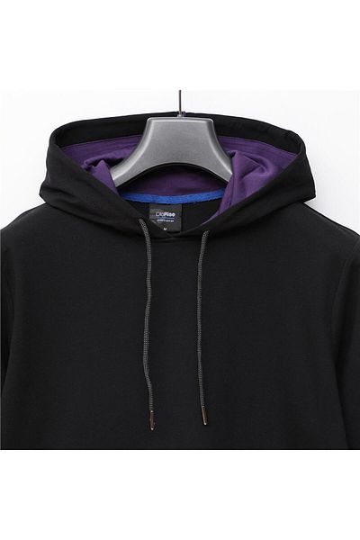 Dio Rise Men's Long Sleeve Hooded Sweatshirt - Swt-220 - Black