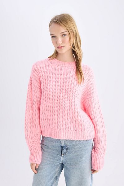 DeFacto Pulover Coool Oversize Wide Fit Crew Deck Tricot V1811az24cw