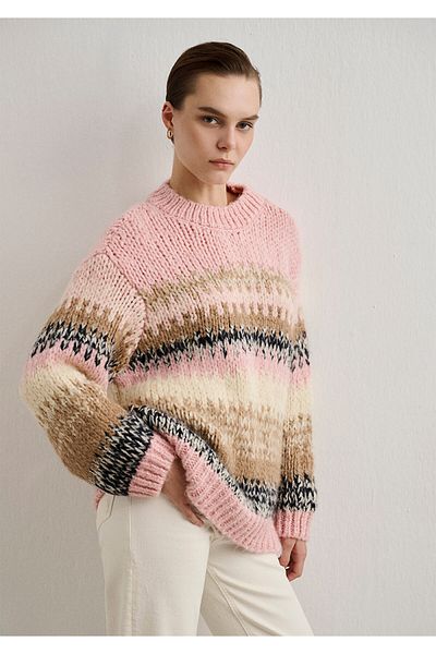 Mavi Crew Neck Pink Sweater Oversize / Wide Cut 1710583 -71009